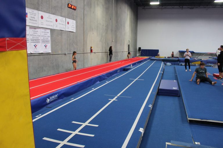 Power tumbling rod floor and tumbling track at High Altitude Tumbling in Provo